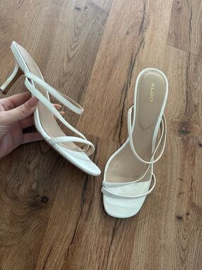ALDO Women's white strappy kitten heel